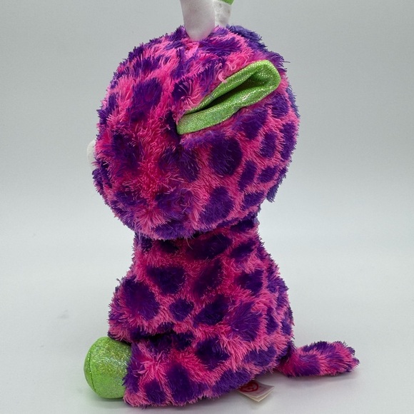 Ty Plush Giraffe Gilbert- Purple and Green 2017 Retired - Picture 2 of 5